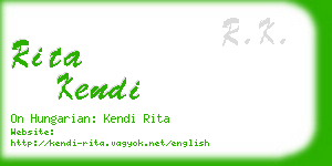 rita kendi business card
